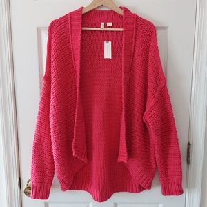 Moth Anthropologie Open Front Classic High Low Cardigan Size Large